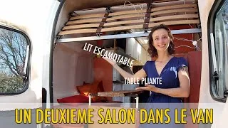 Miniature : Notre salon convertible : lit pavillon escamotable DIY / table pliante etc... VAN AMÉNAGÉ