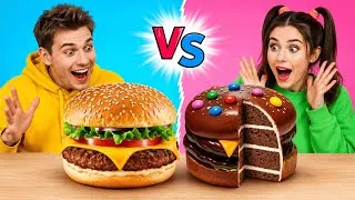 Miniature : CHALLENGE CHOCOLAT VS VRAIE NOURRITURE 🍫🍔 Bataille Épique par 123 GO!