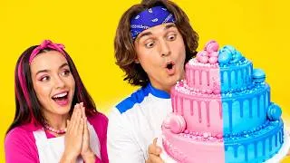 Miniature : Défi de Décoration de gâteau ROSE vs BLEU ! 🎂 Bataille de Couleurs Ultime & Moments DIY Amusants