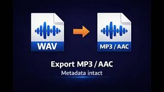 Miniature : Export Your WAV Files to MP3 or AAC Without Losing Metadata - Wave Copilot