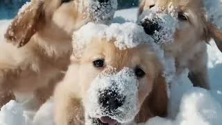 Miniature : Vidéo de chiots dans la neige, généré par SORA (IA)