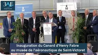 Miniature : 2022 09 Inauguration du Canard d'Henry Fabre au musée de l'aéronautique de Saint Victoret