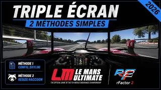 Miniature : Triple Écran Le Mans Ultimate & rFactor 2 | 2 Méthodes Simples (Config DX11 + Resize Raccoon)
