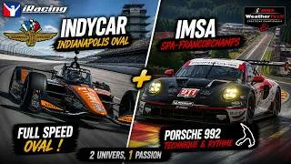 Miniature : iRacing 🔥 | IndyCar à Indianapolis + Porsche 992 IMSA à Spa 🏁
