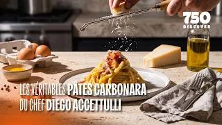 Miniature : La véritable recette des spaghetti carbonara du chef Diego Accettulli | 750g