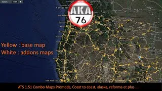 Miniature : -209 ATS 1.51 Combo Maps Promods, Coast to coast, alaska, reforma et plus ...