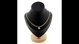 Miniature : Collier chaine (5mm) en acier doré inoxydable. Fabriqué en France
