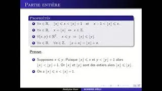 Miniature : Propriété d'Archimède et Partie entière