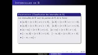 Miniature : Classification des intervalles de R