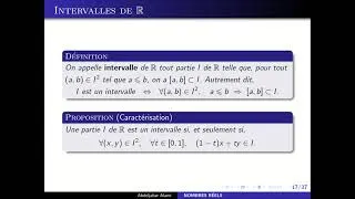 Miniature : Intervalles de R
