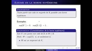 Miniature : Axiome de la borne supérieure - inférieure