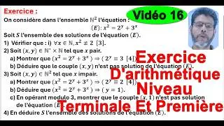 Miniature : Exercice 16 d'arithmétiques niveau terminale