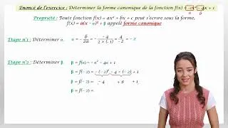 Miniature : Déterminer la forme canonique d'une fonction du 2nd degré