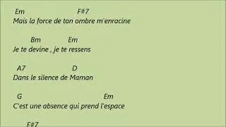 Miniature : Zaz ..Dans le silence de maman . Karaoké d accords pour accompagner la chanson a la guitare