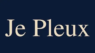 Miniature : Je Pleux - chanson française originale - chanson d'amour - chanson triste  - chanson météo