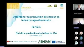 Miniature : Webinaire RMT Actia Écofluides - Décarboner la chaleur en IAA - 1. Production de chaleur en IAA