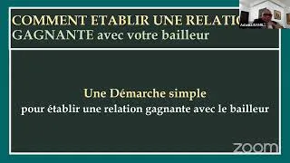 Miniature : Live 5: La Démarche pour avoir une Bonne relation avec votre Bailleur de fonds
