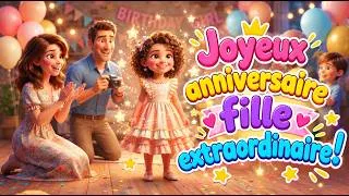 Miniature : Joyeux anniversaire 🎂 une chanson pour les filles extraordinaires | anniversaire fille 3 4 5 6 7 ans