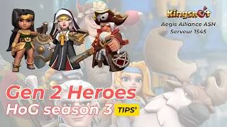 Miniature : Kingshot héros génération 2 Jour 40 du serveur : Guide Stratégique HoG et héros (Marlin, Hilde, Zoé)