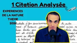 Miniature : EXPERIENCES DE LA NATURE : 1 CITATION ANALYSEE (Concours Prepa 2026)