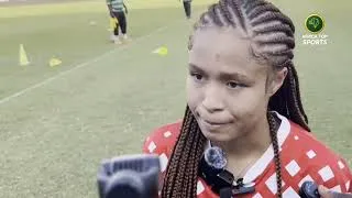 Miniature : Eden Soulier Ouedraogo internationale burkinabè avant le match contre le Togo