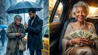 Miniature : Il aide une vieille dame sous la pluie… sans savoir qu’elle est milliardaire 😱💔