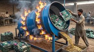 Miniature : Un Homme a Découvert la TECHNIQUE SPÉCIALE Pour EXTRAIRE L’OR pure à 99% des Déchets Electroniques.