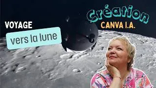 Miniature : Aventure vers la lune : une courte vidéo créé avec Canva I.A.🌙🧑‍🚀🚀
