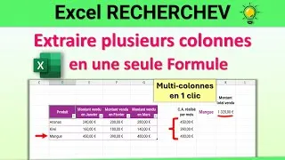 Miniature : Excel RECHERCHEV : Extraire Plusieurs Colonnes en Une Seule Formule (Astuce Incontournable)