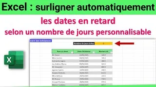 Miniature : Excel : surligner automatiquement les dates en retard selon un nombre de jours personnalisable