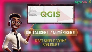 Miniature : Qgis Débutant : NUMÉRISATION / DIGITALISATION - Trace les limites de ta ZONE d'étude comme un PRO !