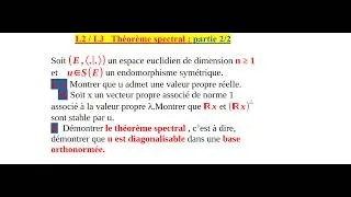 Miniature : Théorème spectral   partie 2/2