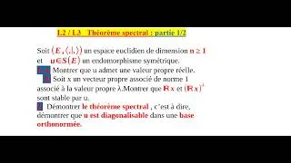 Miniature : Théorème spectral Partie 1 /2