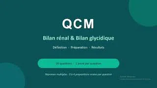 Miniature : Bilan Rénal et Glycidique : 30 QCM Corrigés pour Réviser