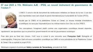 Miniature : Webinaire AJE - IPOS un nouvel instrument de gouvernance de l'océan