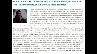 Miniature : Webinaire AJE - ADN fantôme, quand l'invisible laisse des traces