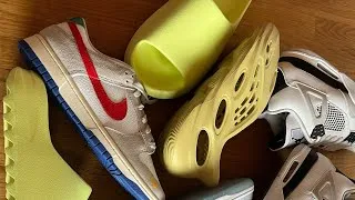Miniature : (UNBOXING) Review Yeezy Slide Glow Green & Yeezy Foam Runner Sulfur