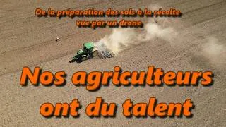 Miniature : Nos agriculteurs ont du talent de la préparation des sols à la récolte en vue aérienne. Tracteur.
