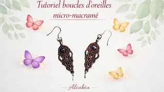 Miniature : Tutoriel Micro-macramé boucles d'oreilles "Burgundy Bliss"