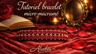 Miniature : Tutoriel Micro-macramé bracelet "Ruby Royale"