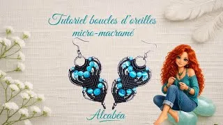 Miniature : Tutoriel Micro-macramé boucles d'oreilles "Starlit Ink"