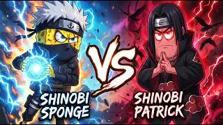 Miniature : I RECREATED A SHINOBI BATTLE BETWEEN KAKASHI SPONGE AND ITACHI PATRICK USING AI… ⚡🔥