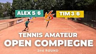 Miniature : Tournoi Open Compiègne Pompadour - 5/6 vs 3/6 - Amateur Tennis Full Match - Court level View