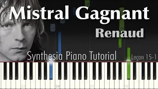 Miniature : Mistral Gagnant - Renaud  | Synthesia Piano Tutorial