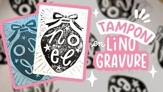 Miniature : Tampon réutilisable en linogravure : idée DIY 🎄 LETTERMAS DIY NOËL LETTERING
