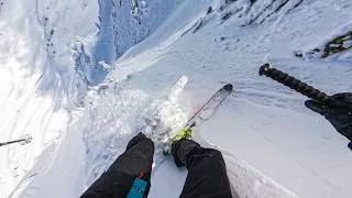 Miniature : Après une tempête de neige… couloir piégeux ! (ski de pente raide Pyrénées)