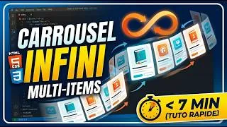 Miniature : Créer un carrousel infini multi-items en HTML & CSS — Tutoriel rapide (moins de 7 min)