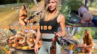 Miniature : 24H SOLO GIRL CAMPING🔥OUTDOOR BARBECUE- COOKING BBQ by the river ASMR Nature