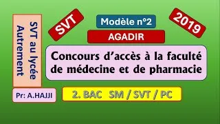 Miniature : Modèles du Concours d'accès aux facultés de médecine et de pharmacie -  SVT Agadir 2019