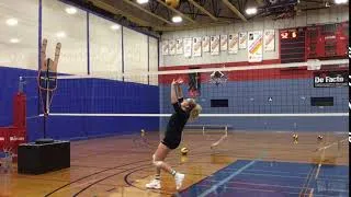 Miniature : Volleyball drill for setters / Exercices pour passeur : Back set Setter drill in Slo-Mo #2